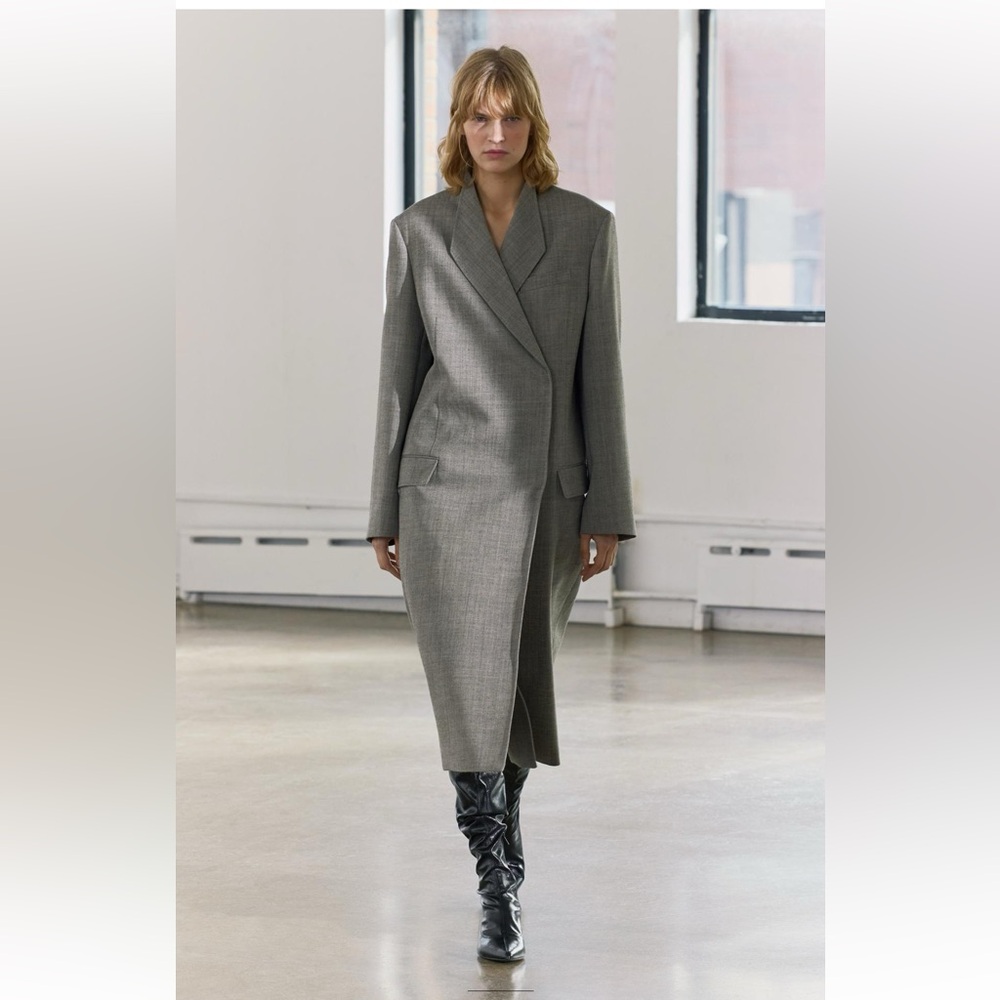 ZARA 100% WOOL COAT ZW COLLECTION SZ S MINK